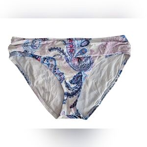 TOMMY BAHAMA Blue Paisley High Waist Sash Bikini Bottom | SZ L